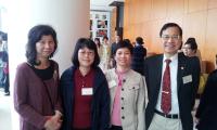 Prof. Fung Kwok-pui, Associate Director (Administration) (right) with Ms. Chan Fu-kwai (1st from left), Mrs. Carmen Y.Y. Lau (2nd from left) and Ms. Esther L.F. Yuen (2nd from right)